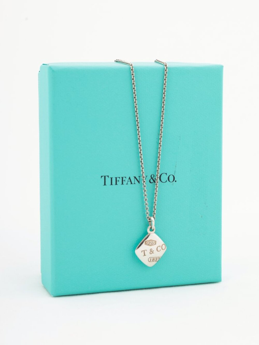 Tiffany & Co. 1837 Montage Cushion Sterling Silver Square-Pendant Necklace